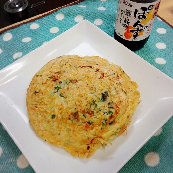 ポン酢でさっぱり＊葱お好み焼き